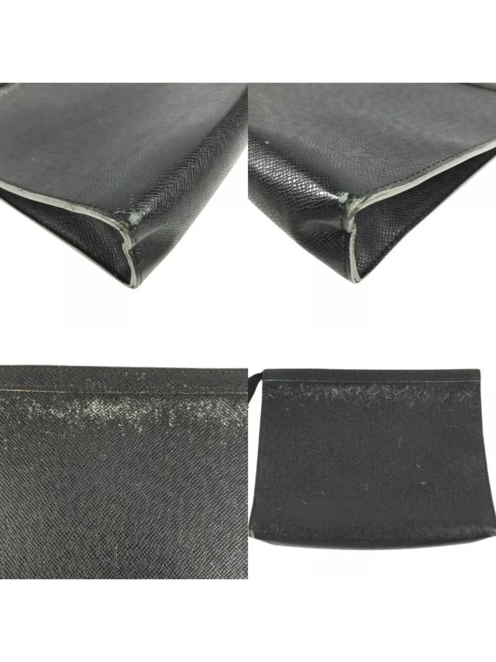 Louis Vuitton Clutch Pochette Voyage Taiga Leather Ardoise Black
